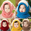 Winter Baby Kids Girls Boys Warm Knit Woolen Coif Hood Collar Scarf Caps Hat