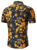 Vintage Flower Chain Print Short Sleeve Shirt