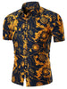 Vintage Flower Chain Print Short Sleeve Shirt