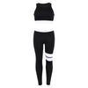 Round Collar Cut Out Stripe Mid Waist Women Sports Suit