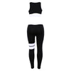 Round Collar Cut Out Stripe Mid Waist Women Sports Suit
