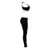 Round Collar Cut Out Stripe Mid Waist Women Sports Suit