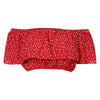 Off The Shoulder Layered Flounce Polka Dot Women Crop Top