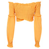 Off The Shoulder Long Lantern Sleeve Ruffle Women Crop Top