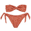 Sexy Strapless Padded Polka Dot Low Waist Women Bikini Set