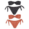 Sexy Strapless Padded Polka Dot Low Waist Women Bikini Set