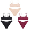 Spaghetti Strap Padded Backless Low Waist Women Bikini Set