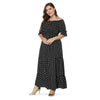 Off The Shoulder Polka Dot Floral Plus Size Women Maxi Dress