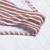 Sexy Spaghetti Strap Padded Stripe Ruffle Women Bikini Set