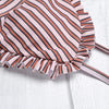 Sexy Spaghetti Strap Padded Stripe Ruffle Women Bikini Set