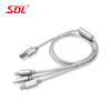 SDL 3 in 1 Micro USB + 8 Pin + Type-C  Charging Cable - 1M