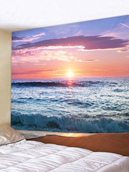 Sunset Beach Print Wall Hanging Tapestry