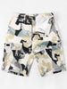 Letter Camo Print Multi-pocket Cargo Shorts