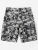 Oil Paint Print Zipper Fly Casual Cargo Shorts
