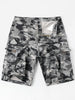 Oil Paint Print Zipper Fly Casual Cargo Shorts