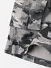 Oil Paint Print Zipper Fly Casual Cargo Shorts