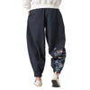 Cotton Linen Chinoiserie Printed Jogger Pants