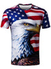 3D USA Flag Eagle Print Tee