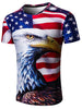 3D USA Flag Eagle Print Tee