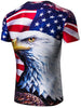 3D USA Flag Eagle Print Tee