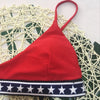 Spaghetti Strap Padded Backless Star Print Women Bikini Set