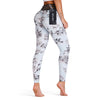 High Waist Spliced Mesh Floral Print Skinny Women Pants