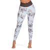 High Waist Spliced Mesh Floral Print Skinny Women Pants