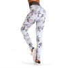 High Waist Spliced Mesh Floral Print Skinny Women Pants
