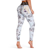High Waist Spliced Mesh Floral Print Skinny Women Pants