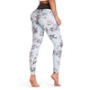 High Waist Spliced Mesh Floral Print Skinny Women Pants