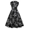 Retro V Neck Floral Fit and Flare Dress