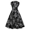 Retro V Neck Floral Fit and Flare Dress