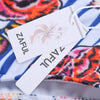 Ruffle Shoulder Strap Padded Print Low Waist Women Bikini Set