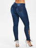 High Waisted Side Lace Up Jeans