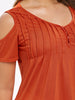 Cold Shoulder Lace Hemline T-shirt