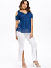 Cold Shoulder Lace Hemline T-shirt
