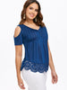 Cold Shoulder Lace Hemline T-shirt