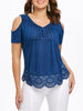 Cold Shoulder Lace Hemline T-shirt