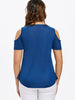 Cold Shoulder Lace Hemline T-shirt