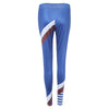 Mid Waist Stripe Print Elastic Skinny Leggings Women Pants