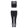 Trendy Round Collar Padded Spliced Mesh Women Sports Suit