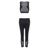 Trendy Round Collar Padded Spliced Mesh Women Sports Suit