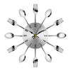 Novel Stainless Steel Knife Fork Spoon Analog Wall Clock Home Decoration