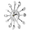 Novel Stainless Steel Knife Fork Spoon Analog Wall Clock Home Decoration