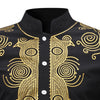 Standing Collar Ethnic Style Printing Shirt Men Top