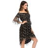Off the Shoulder Sequin Strapless Solid Women Dress