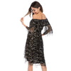 Off the Shoulder Sequin Strapless Solid Women Dress