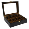 10 Grids Wooden Watch Display Box Jewelry Storage Organizer