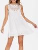 Sleeveless Crochet Insert Shift Dress
