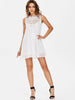 Sleeveless Crochet Insert Shift Dress